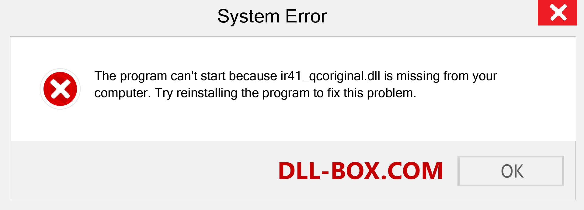  ir41_qcoriginal.dll file is missing?. Download for Windows 7, 8, 10 - Fix  ir41_qcoriginal dll Missing Error on Windows, photos, images