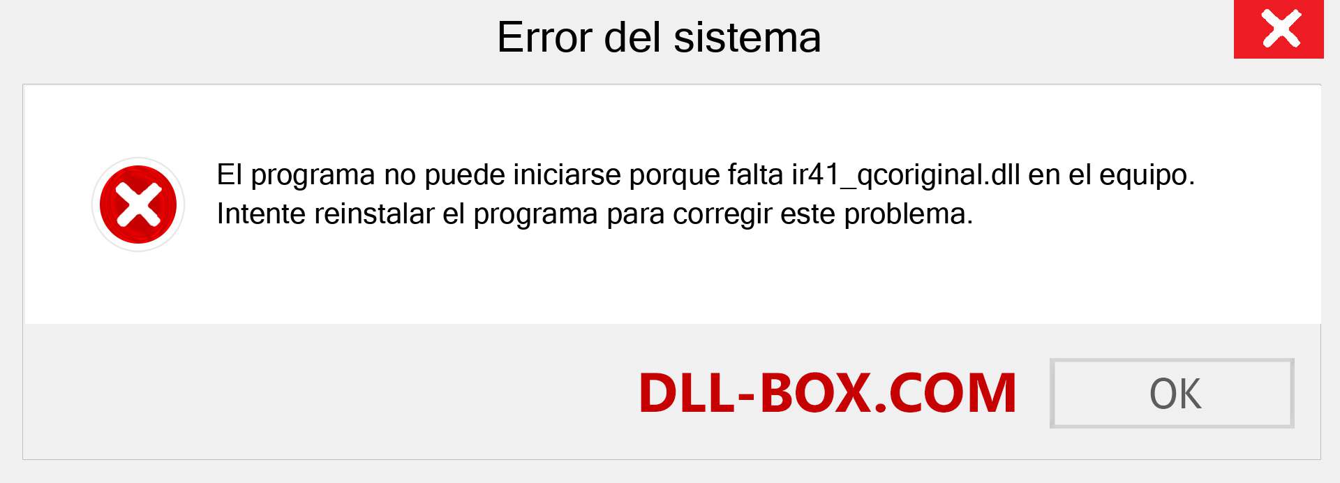 ¿Falta el archivo ir41_qcoriginal.dll ?. Descargar para Windows 7, 8, 10 - Corregir ir41_qcoriginal dll Missing Error en Windows, fotos, imágenes